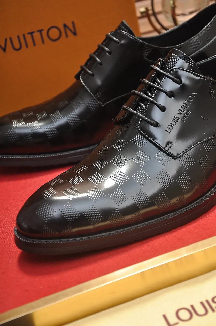 Men's shoes💰460💶【LOUIS VUITTON】(sheepskin lining) new cowhide LV formal shoes🎩🎩❗️🆘made one to one at the counter🎩original quality, imported cowhide upper➕full sheepskin lining➕original rubber outsole, {high quality visible}👣Size: 38-45 (45 custom-made)